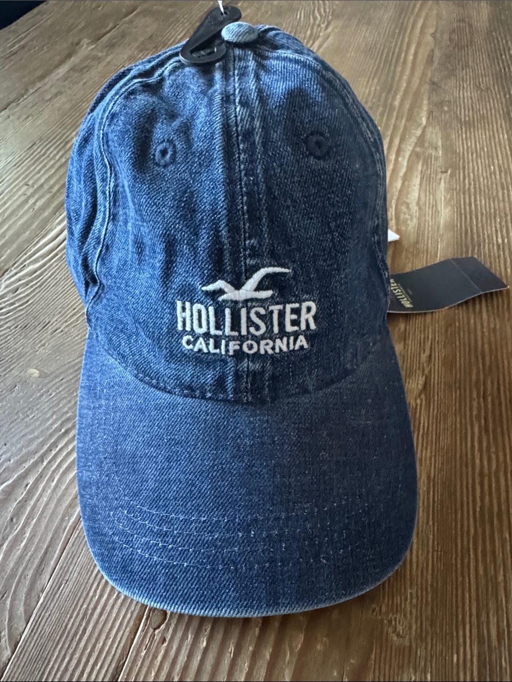 Hollister California embroidered Navy Denim Baseball Cap
